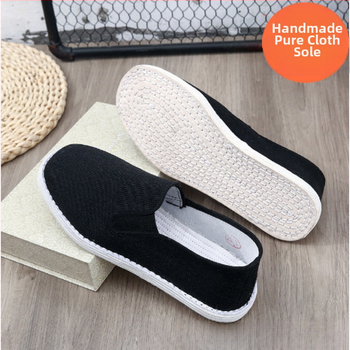 Audiniai plokštiniai bateliai su apvaliu pirštu, Slip-On, tūkstančio sluoksnių pada, kvėpuojantys