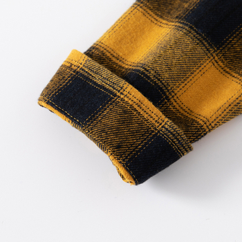 Gyerekeknek készült kockás hosszú ujjú ing, reveres gallér, 100% pamut