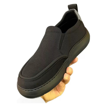 Vyriniai loaferiai - apvali nosis, drobės viršus, kompozitinis padas, plokščias kulnas, pavasaris 2025