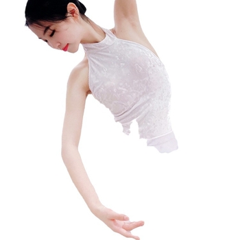 Leotard feminin dintr-un singur piesă cu imprimeu floral velur pentru balet și yoga aeriană; țesătură nylon 80%, căptușeală Milk Silk 80%