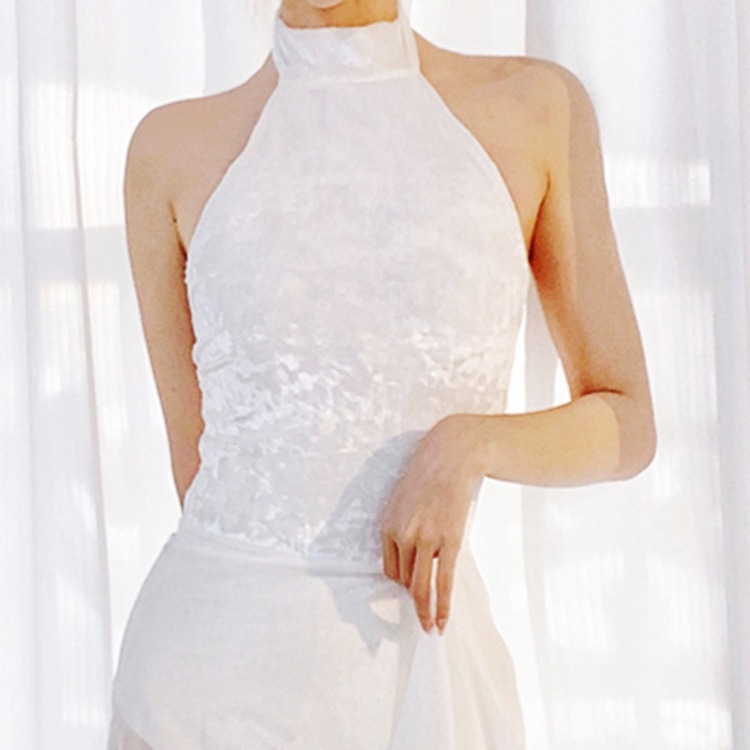 Leotard feminin dintr-un singur piesă cu imprimeu floral velur pentru balet și yoga aeriană; țesătură nylon 80%, căptușeală Milk Silk 80%