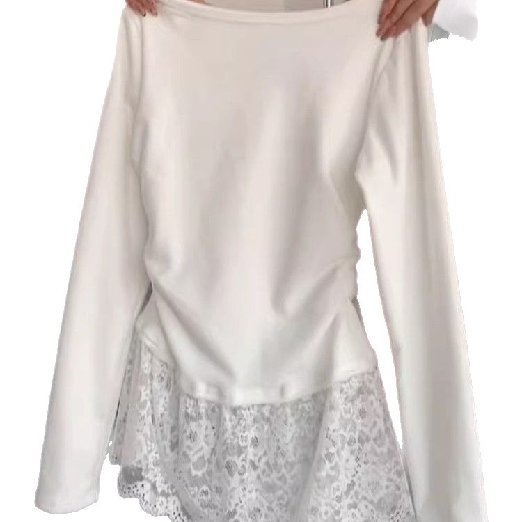 Ženski T-shirt od poliester s dugim rukavima, okrugli izrez, uski kroj, 90–95% poliester