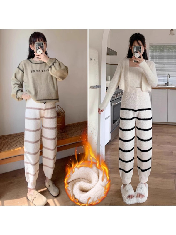 Nėščiųjų žieminės kelnės rudens–žiemos sezonui, patogios, nespaudžia pilvo, tinkamos nešioti lauke, mažo sudėjimo figūrai, kasual stiliaus japonų/korejiečių leisure, daugiau nei 95% poliesterio