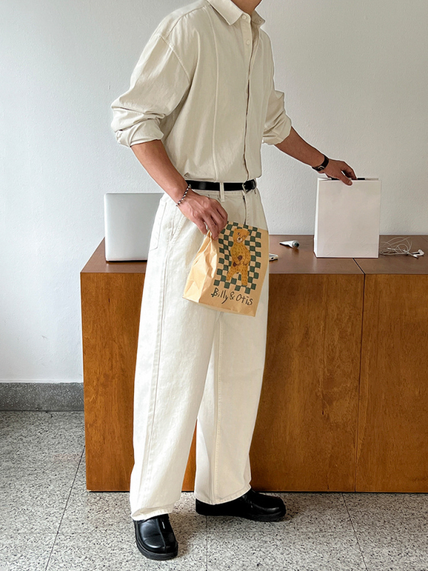 Cămașă în stil coreean, croială lejeră, mâneci lungi, guler pătrat, bumbac cu căptușeală de fleece