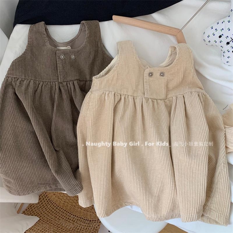 Mergaitei petnešinė suknelė A linijos, Korėjos stiliaus, terry audinys, vienspalvė, akrilo padas, pavasario-rudens sezonui