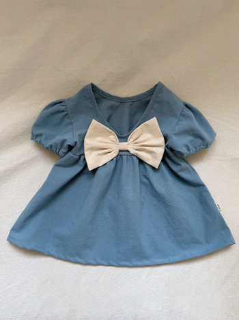 Kūdikio vasaros suknelė, korėjietiško stiliaus, Combed cotton, 95% medvilnė, gėlių raštas, raukšėti sijonai