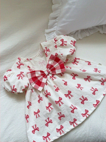 Kūdikio vasaros suknelė, korėjietiško stiliaus, Combed cotton, 95% medvilnė, gėlių raštas, raukšėti sijonai