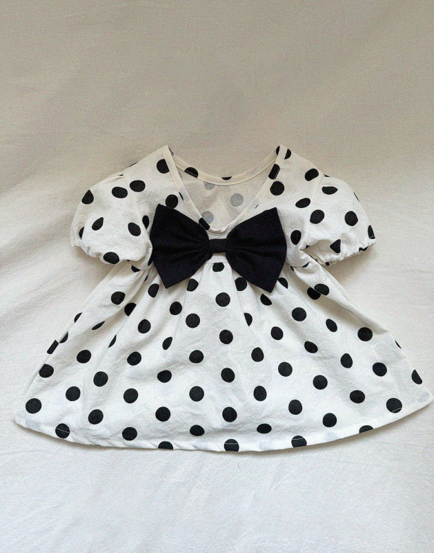 Kūdikio vasaros suknelė, korėjietiško stiliaus, Combed cotton, 95% medvilnė, gėlių raštas, raukšėti sijonai