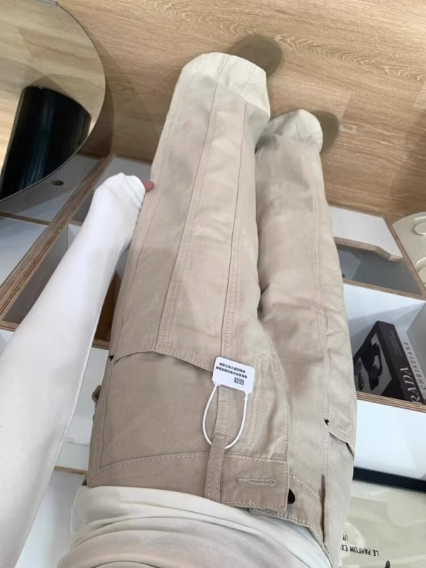 Džinsu platās darba bikses ar augstu vidukli, mikroelastība un bezgludināšanas apdare, ziemas 2024