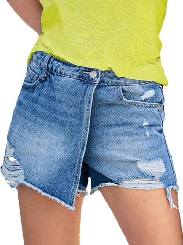 Capri džinsi ar taisnu piegriezumu, vidējā josta, kokvilnas-poliestera maisījums, kolāžas detaļas