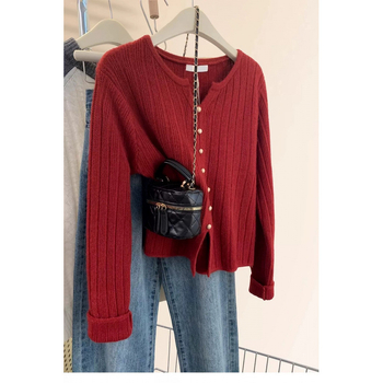 Ženski vuneni pleteni džemper, bez ovratnika, dugi rukav, jednobojni model, Mercerizirana tkanina, regularnog kroja, duljina 50–65 cm, udio vune 30–50%