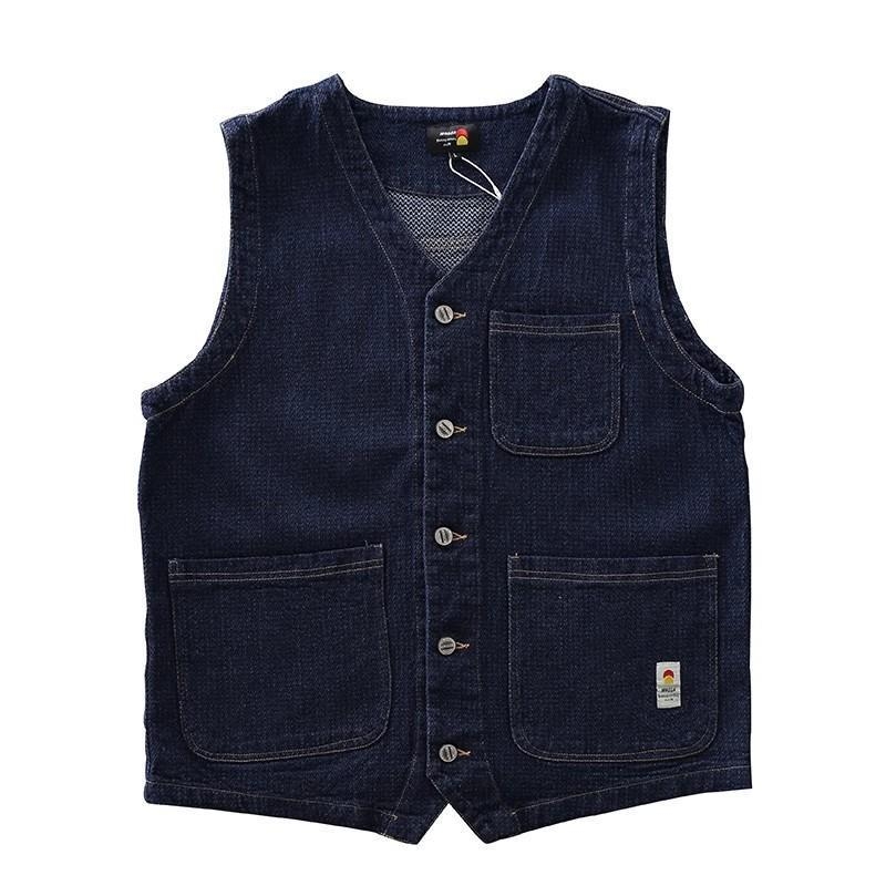 Meeste puuvillane täidetud vest, Korea stiilis kardigan, kitsas lõige, kaelus rever, üheaheliline kinnitamine, külgmist taskud