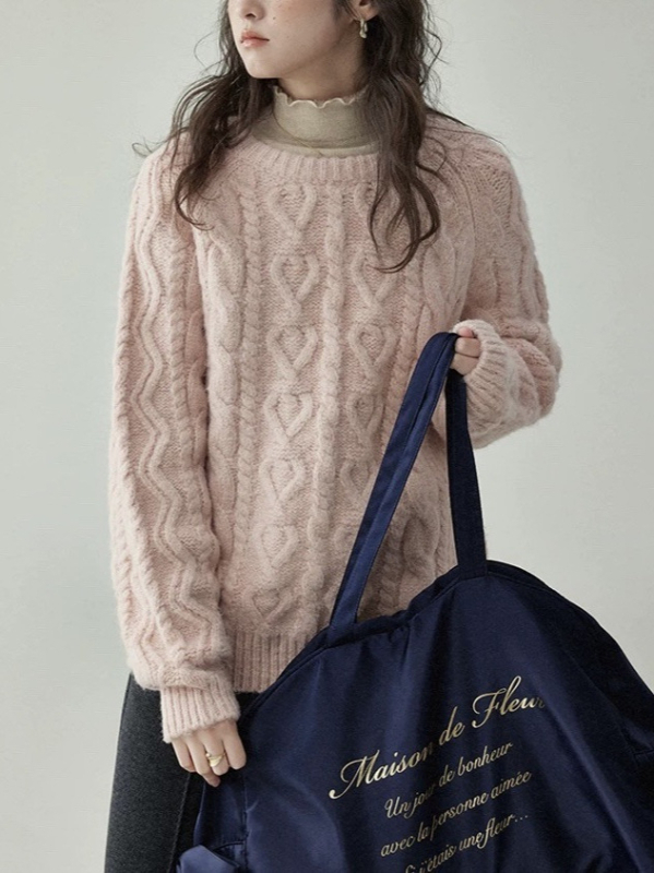 Beidao pulover stil japonez cu guler rotund, croi lejer, tricotat cu cablu, mâneci lungi, Iarna 2025