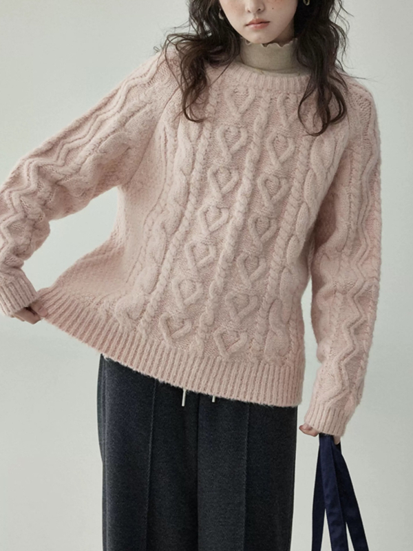 Beidao pulover stil japonez cu guler rotund, croi lejer, tricotat cu cablu, mâneci lungi, Iarna 2025