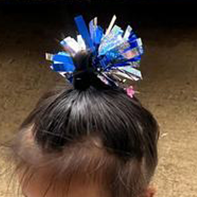 Gyerekek előadáshoz: hajkör és virágos karkötő a csuklón, PET, kézzel készített, rekvizit cheerleading