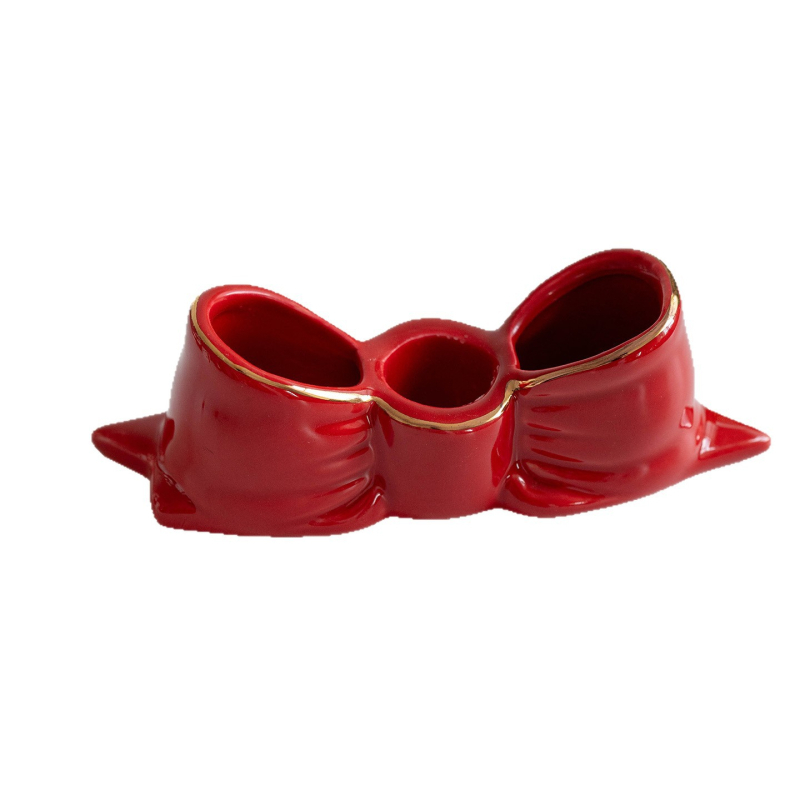 Kerámiából készült karácsonyi gyertyatartó fából készült lovacskával — BJ124, Huiyin, Anyag: kerámia, Stílus: Karácsony