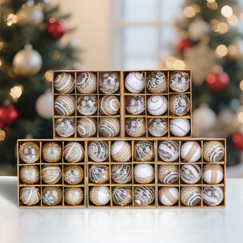 Karácsonyi díszek készlet papírdobozban – műanyagból, márka Love of Hong Kong, dekoráció, modern minimalista stílus, karácsonyra alkalmas.