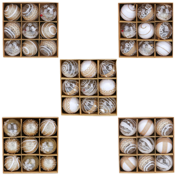 Karácsonyi díszek készlet papírdobozban – műanyagból, márka Love of Hong Kong, dekoráció, modern minimalista stílus, karácsonyra alkalmas.