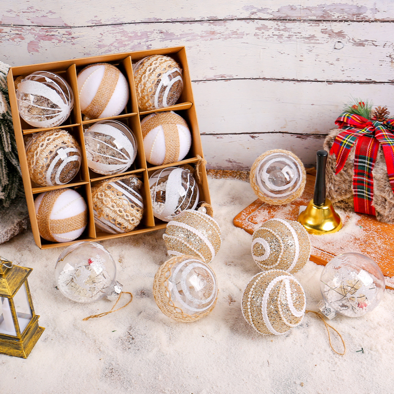 Karácsonyi díszek készlet papírdobozban – műanyagból, márka Love of Hong Kong, dekoráció, modern minimalista stílus, karácsonyra alkalmas.