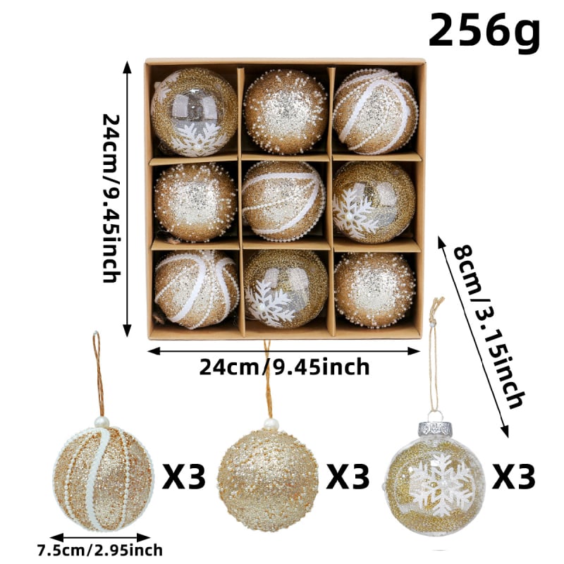 Karácsonyi díszek készlet papírdobozban – műanyagból, márka Love of Hong Kong, dekoráció, modern minimalista stílus, karácsonyra alkalmas.