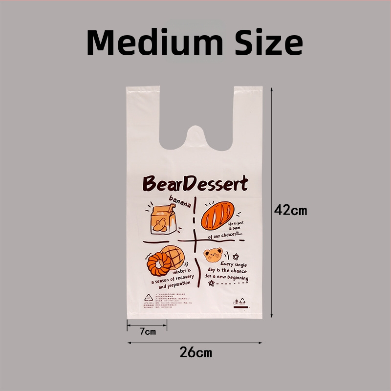 Maisto saugos plastikinis dviejų sluoksnių įpakavimo maišelis, itin storas, 6 milio storis, kepimui skirtas tote stiliaus