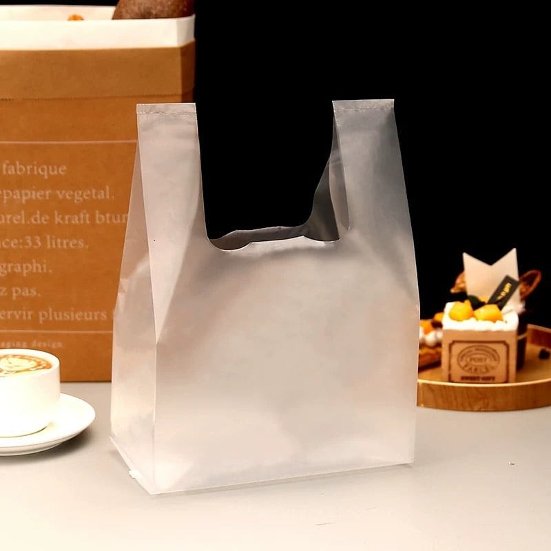 Πλαστική σακούλα συσκευασίας τροφίμων με διπλό στρώμα, εξαιρετικά παχιά, 6 mil, τύπου tote για αρτοποιείο