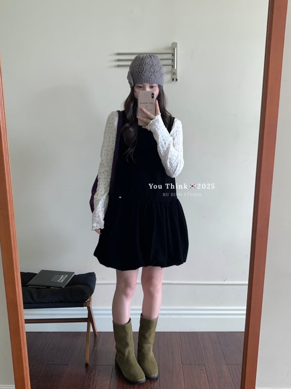 Baršunasta haljina bez rukava, u stilu veste, za žene, srednja duljina, okrugli izrez, uredski stil