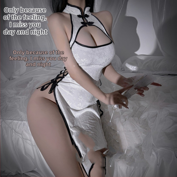 Mežģīņu apakšveļas kleita, iedvesota no ķīniešu stila, ar zeķēm — lomu kostīms sievietēm, poliesters