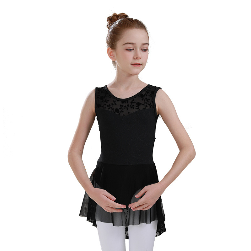 Gyerekek balett gyakorlóruhája – nylon anyag, lágy felület, édes stílus (3–8 év között, 2024 tavasza)
