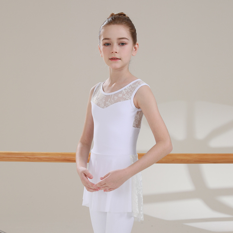 Gyerekek balett gyakorlóruhája – nylon anyag, lágy felület, édes stílus (3–8 év között, 2024 tavasza)