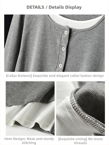 T-särk viskoosi–spandexi segu, pikkade varrukatega, ümmarguse kaelusega, vaba lõikega.