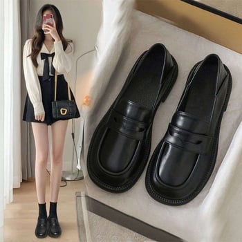 Ženske loaferice: retro stil, mikrovlaknen gornji dio, zaobljena špička, slip-on, niska peta, gumeni potplat