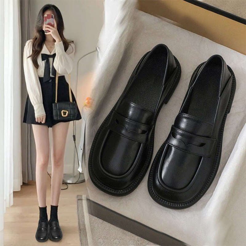 Ženske loaferice: retro stil, mikrovlaknen gornji dio, zaobljena špička, slip-on, niska peta, gumeni potplat