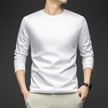 Unisex pikkade varrukatega T-särk, merceriseeritud puuvill, ümmargune kaelus, vaba lõige