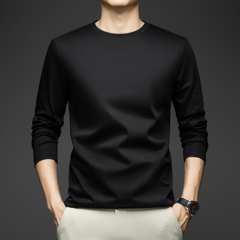 Unisex pikkade varrukatega T-särk, merceriseeritud puuvill, ümmargune kaelus, vaba lõige