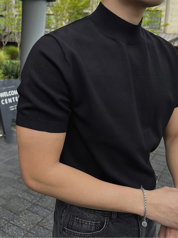 Kootud T-särk lühikeste käistega, ümmarguse kaelusega, polüester, ühtlane muster, lai laia lõige