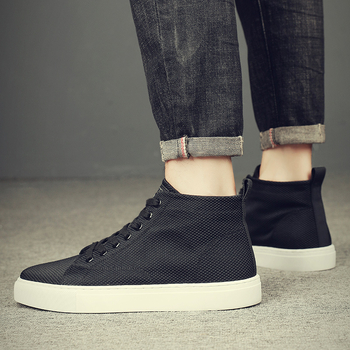 Vyriški Slip-On kanvas bateliai, kvėpuojantis viršutinis audinys, guminė pada, tinklelio įdėklas, žemas viršus