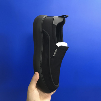 Vyriniai kvėpuojantys drobiniai slip-on bateliai – apvali nosis, žemas viršus, gumos padai