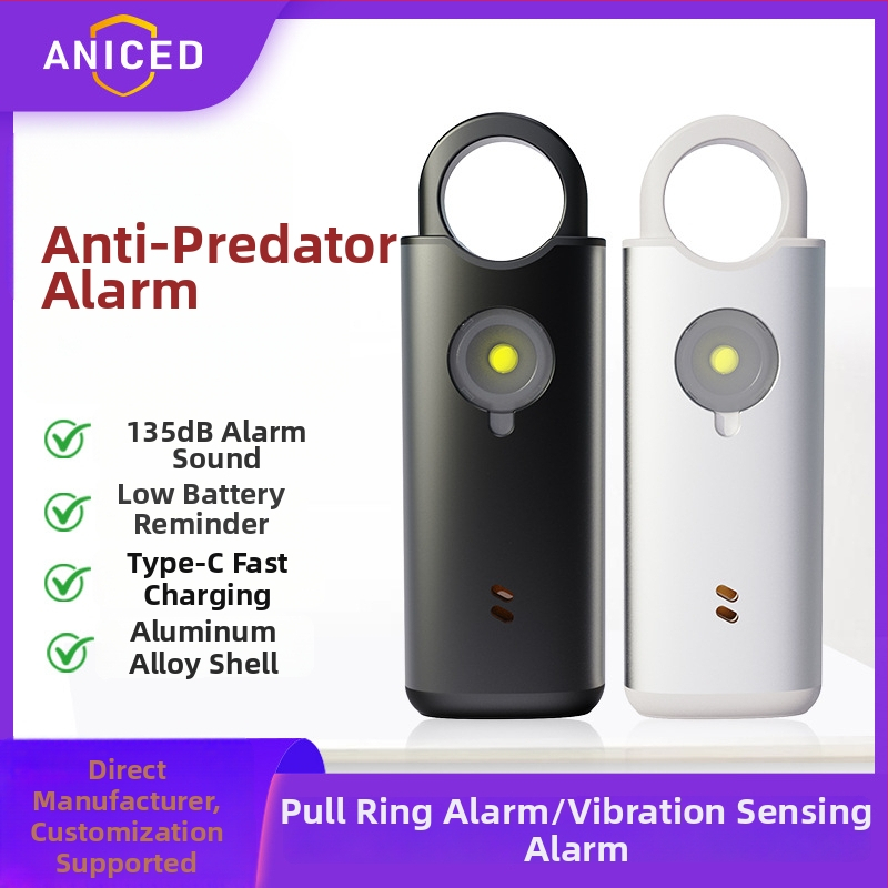 Asmeninis įspėjamasis prietaisas prieš vilkus, 130 dB, įkraunamas aliuminio lydinio korpusas, Pa500, LED indikatorius