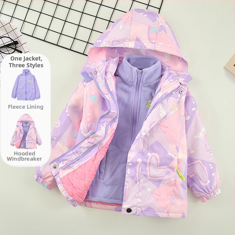 Tüdrukute talvejojo jope eemaldatava kapuutsiga, pikkade varrukatega, tõmblukuga, polüestri vooder