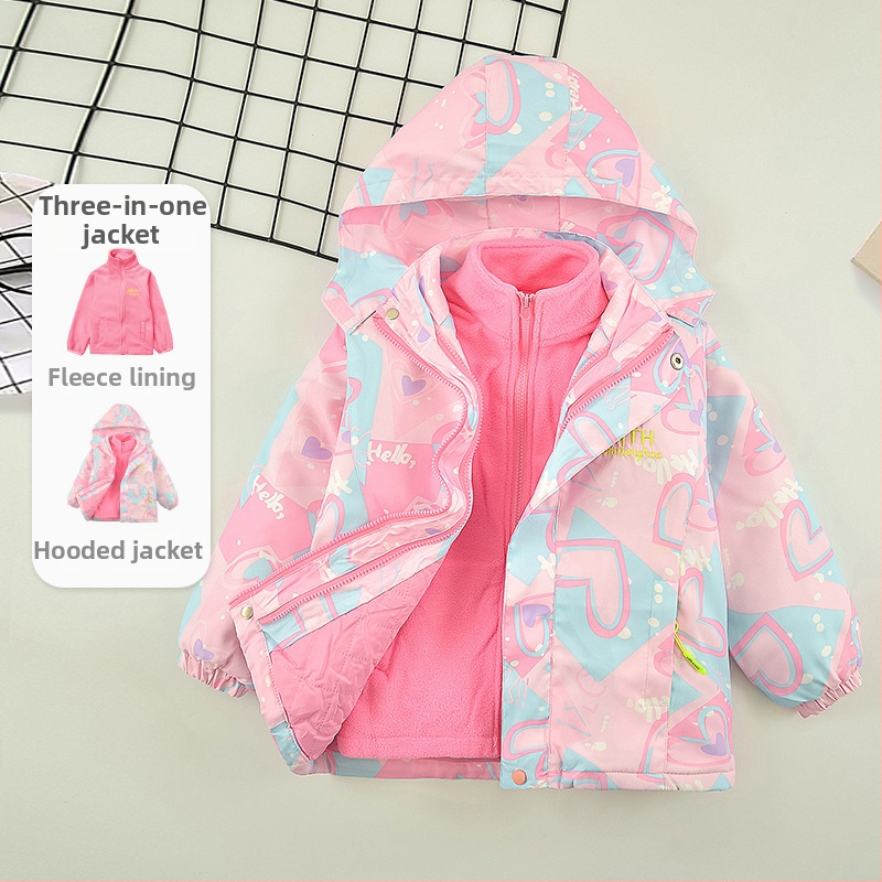 Tüdrukute talvejojo jope eemaldatava kapuutsiga, pikkade varrukatega, tõmblukuga, polüestri vooder