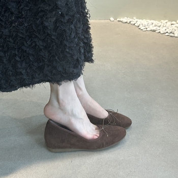 Női balerina cipő pillangómasnival, francia stílus, kerek orr, PU felsőrész, alacsony sarok 1–3 cm