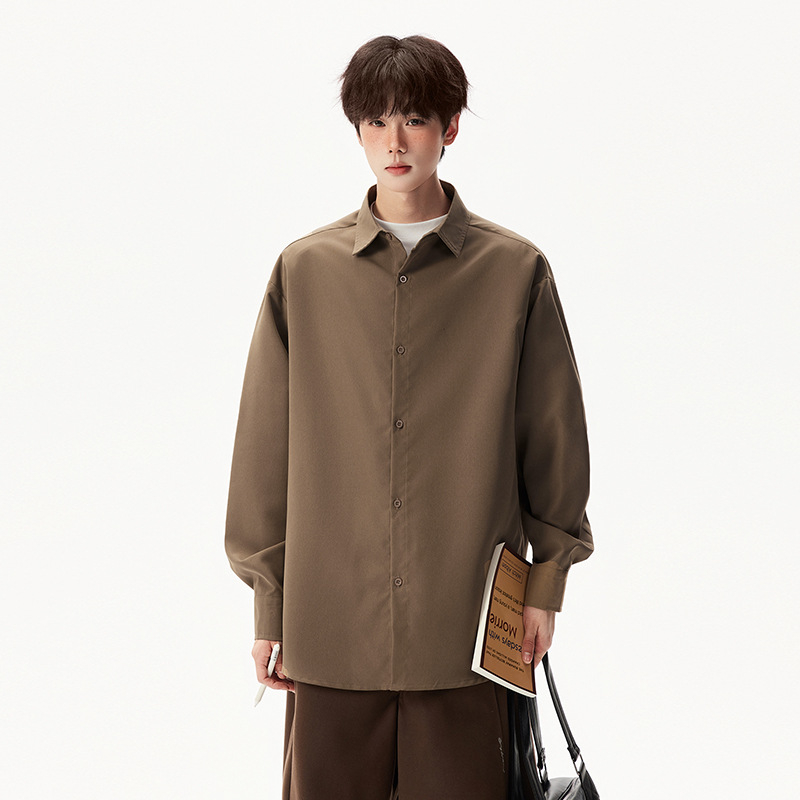 Uniszex ing férfiak és nők számára, laza szabás, hosszú ujjú, hegyes gallér, 100% poliészter, japán friss stílus