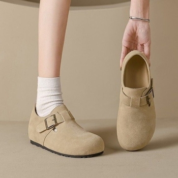 Pantofi damă slip-on cu toc ascuns de 6 cm, vârf rotund, talpă din cauciuc, interior din microfibră