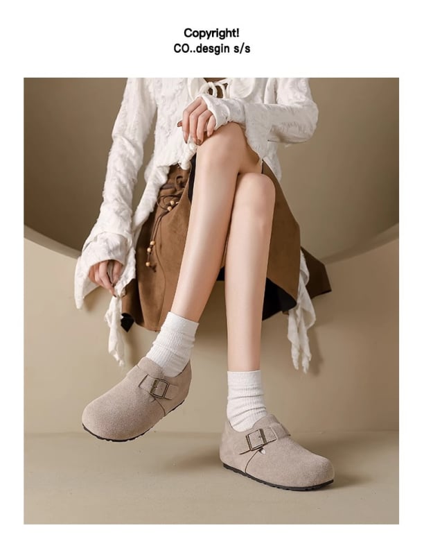 Pantofi damă slip-on cu toc ascuns de 6 cm, vârf rotund, talpă din cauciuc, interior din microfibră