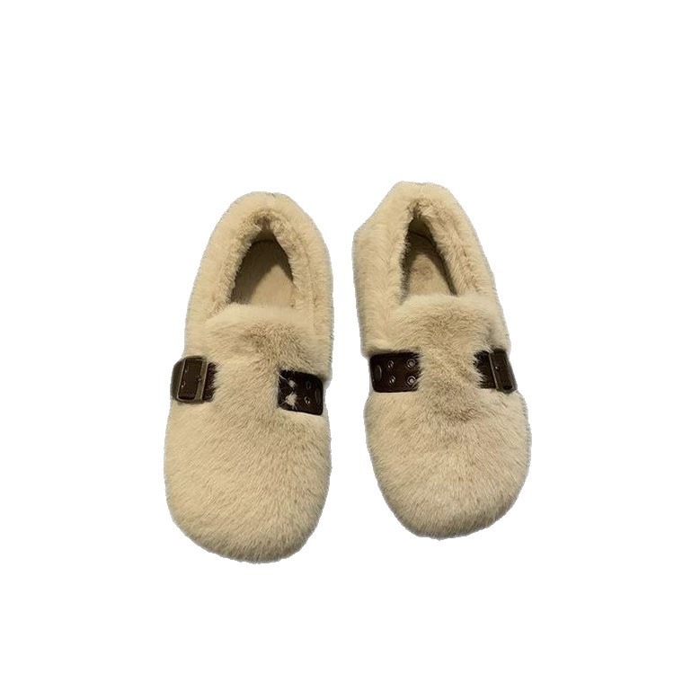 Ženske zimske loafers s krznom – Gornji materijal: nubuk (semiš); Unutarnji materijal: super vlakno; Đon: guma; Nizak potpetica: 1–3 cm; Zatvaranje: kopča