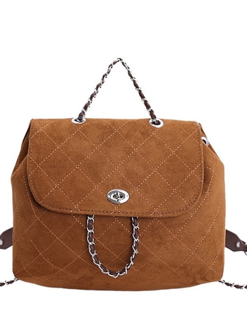 Ženska torbica preko ramena na crossbody — PU materijal, vertikalni kvadratni oblik, zatvarač sa ključem, romboidna lančana pletenina, unutarnja džep za telefon