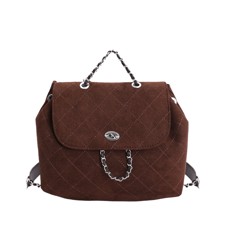 Ženska torbica preko ramena na crossbody — PU materijal, vertikalni kvadratni oblik, zatvarač sa ključem, romboidna lančana pletenina, unutarnja džep za telefon