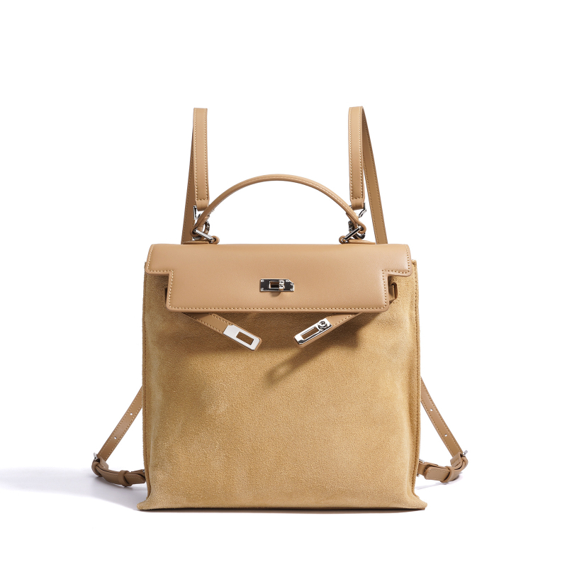 Naistele mõeldud ehtne nahast kott mattviimistlusega, vertikaalse ruudu kujuga, üks õlarihm, lukuga avamine, sisemine lukuga tasku