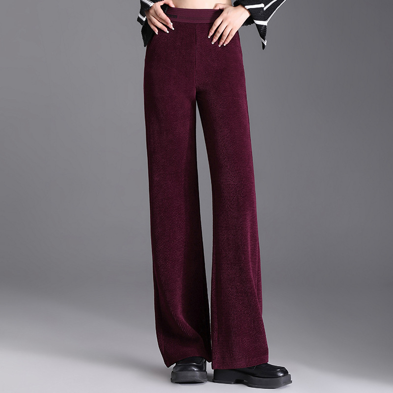 Moteriškos laisvo kirpimo kelnės rudens-žiemos sezonai, vienos spalvos, poliesteris, laisvas/platėjantis kirpimas